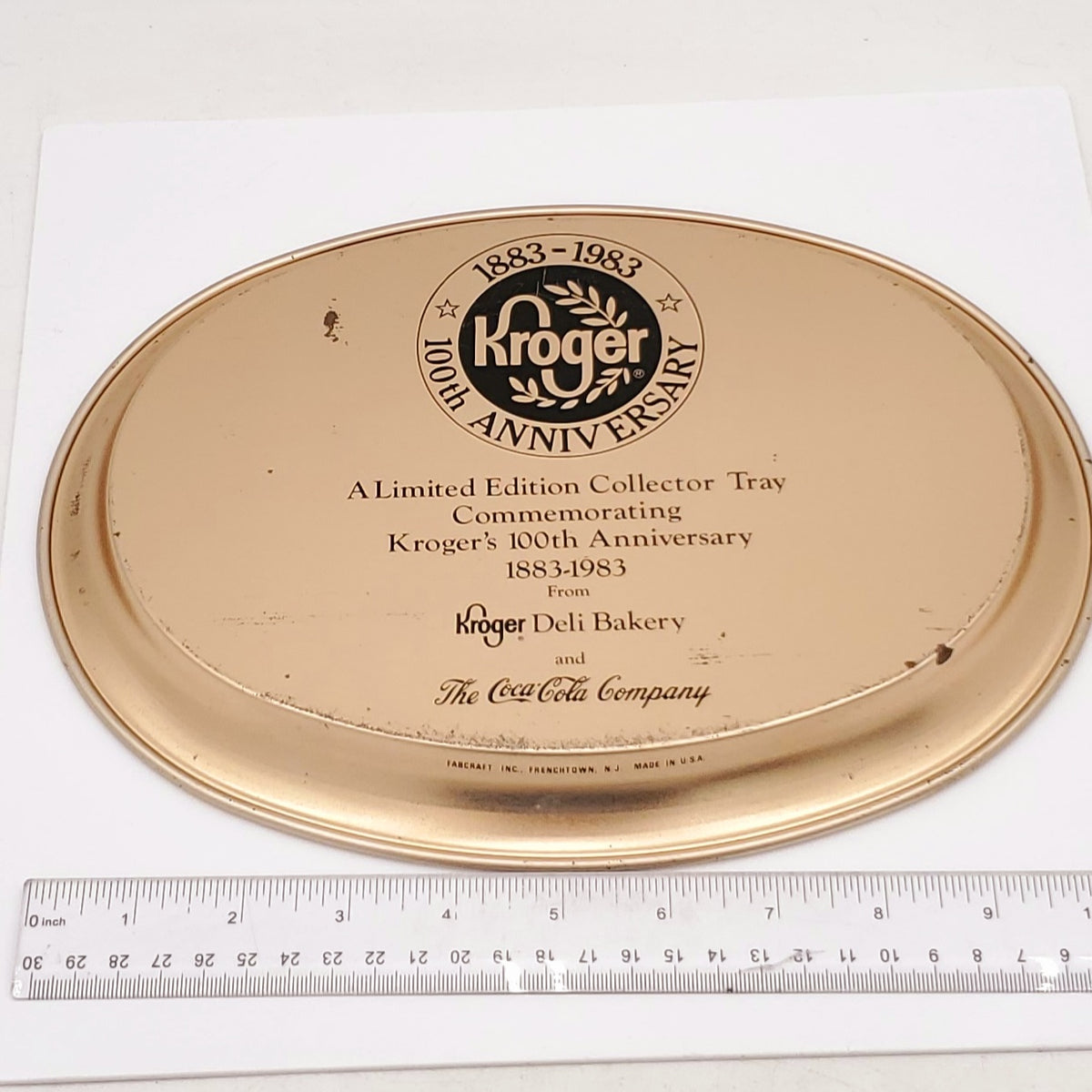 CocaCola Metal Tray 1883 to 1983 Kroger Hooked on Pickin'