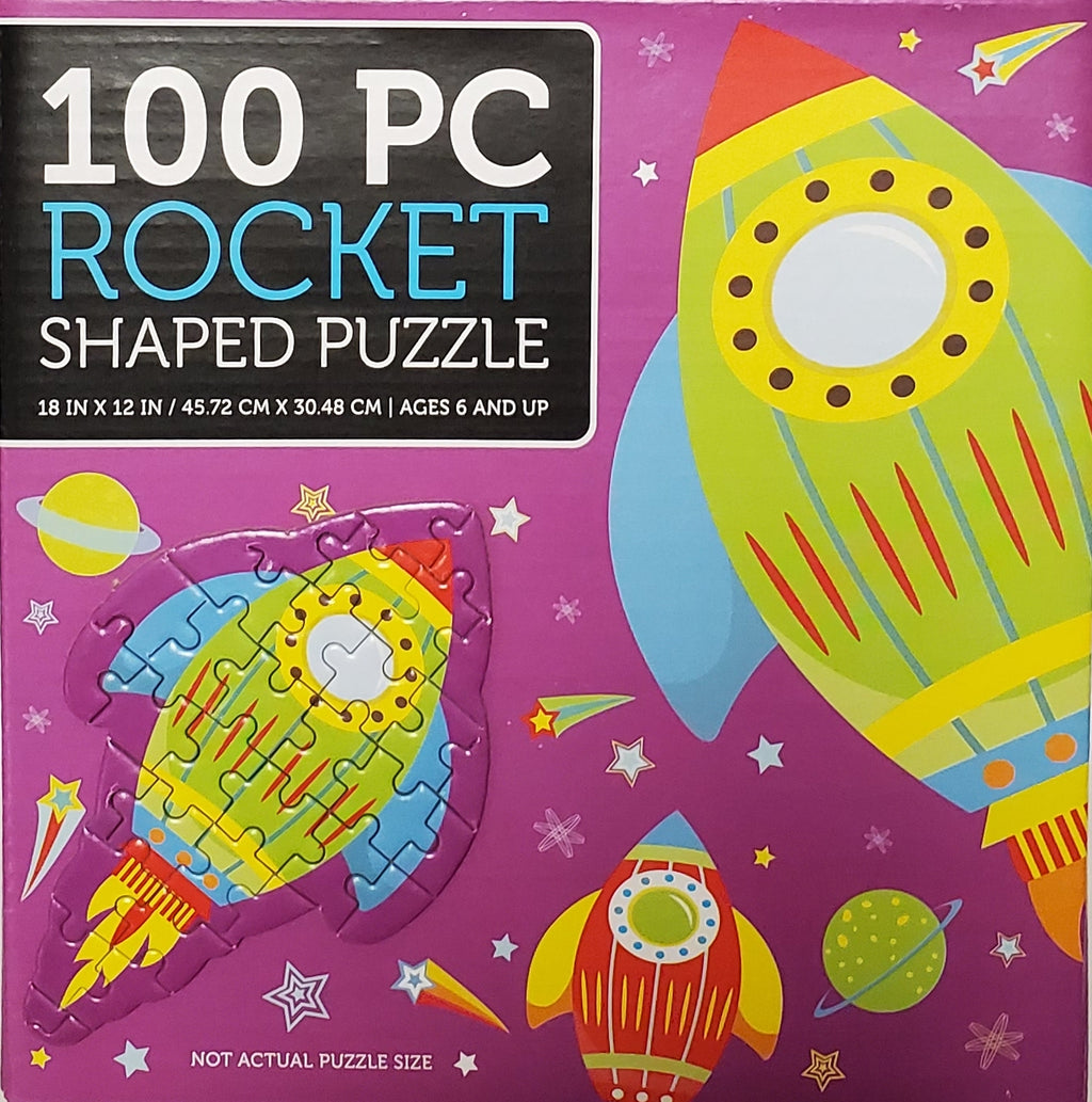 100 Pc Rocket Shaped Puzzle - 18in x 12in
