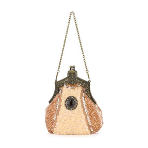 Ornate Retro Stone Evening Bag-Rose Gold
