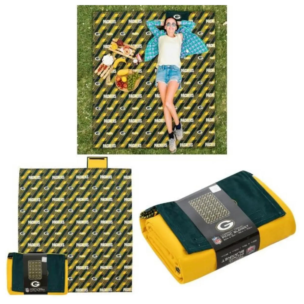 Oversized Picnic Travel Blanket 60"x72"- Green Bay Packers