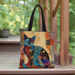 Whimsical Cat Canvas Tote Bag – 17 X 13.5