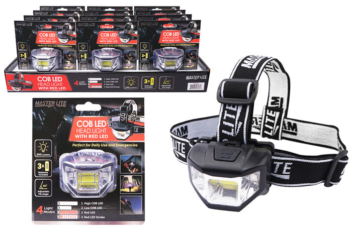 COB LED Head Lamp with Red LED