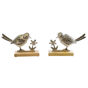 Aluminum Bird on Wood Base