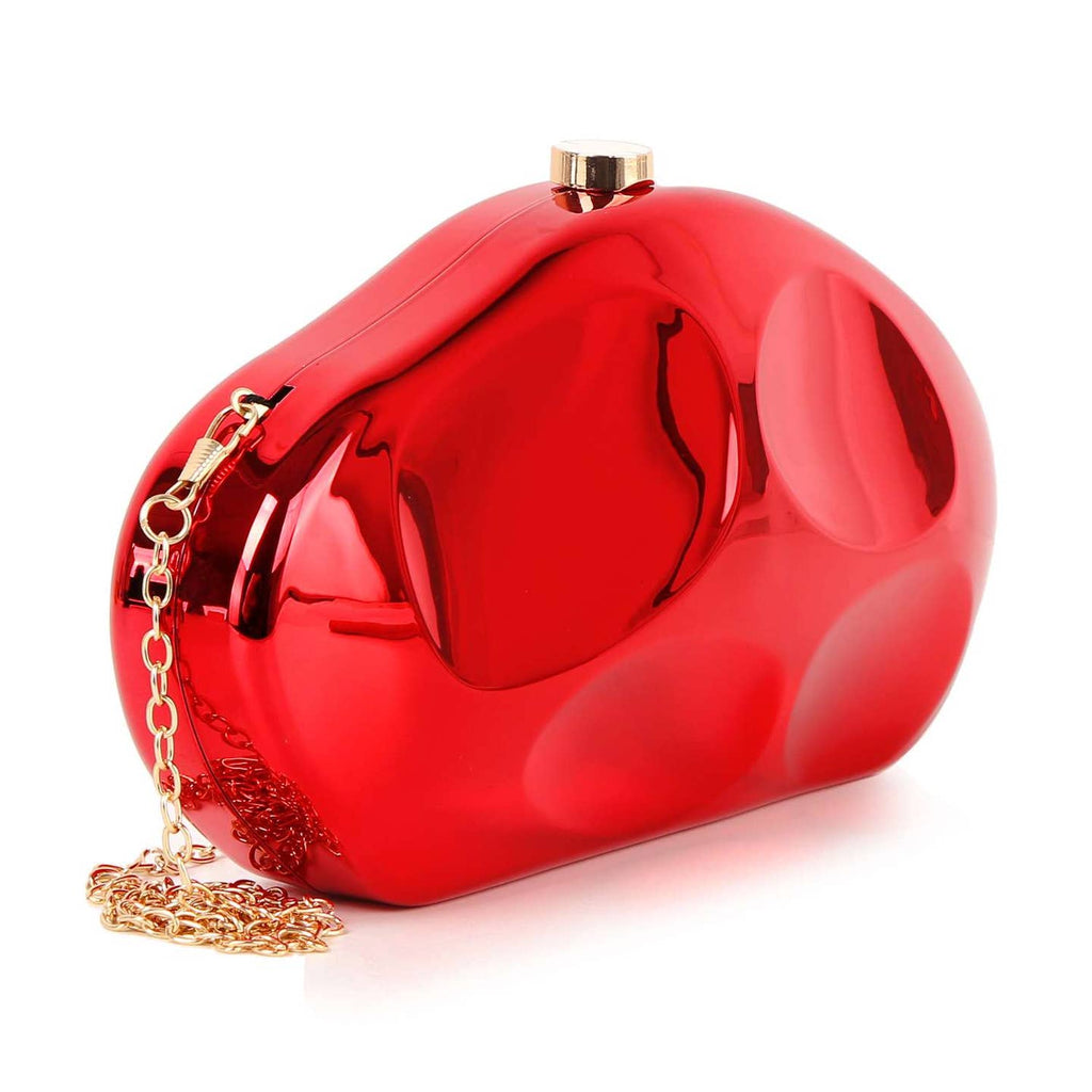 Modern Patent Petite Shoulder Bag-Red