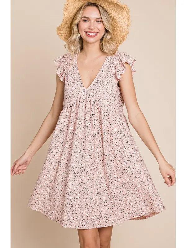 Plus Size Floral Eyelet Knit Dress-Blush