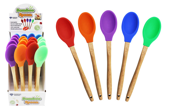 BAMBOO HANDLE SILICONE SPOON