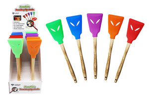 BAMBOO HANDLE SILICONE TURNING SPATULA
