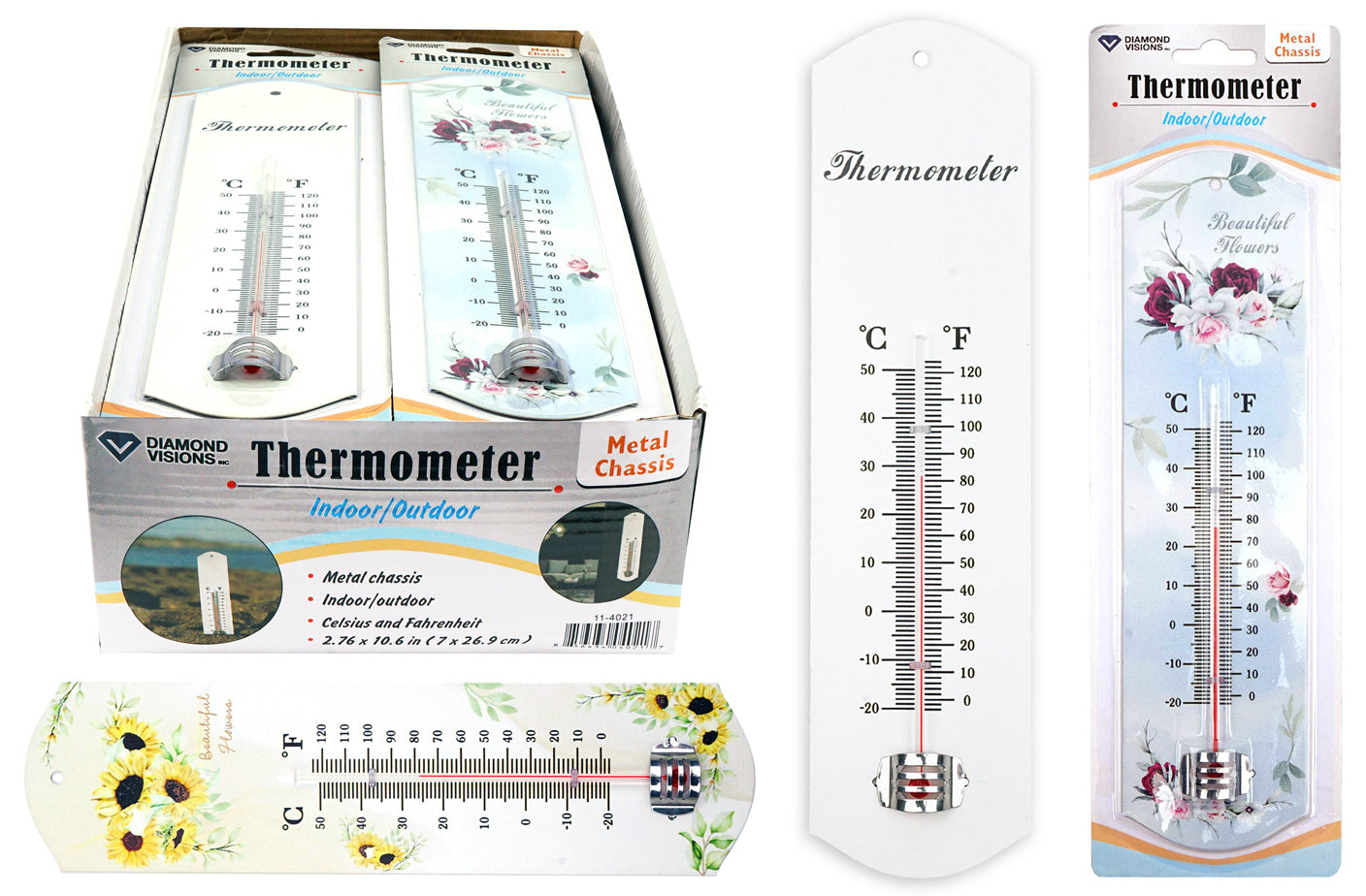 Metal Thermometer (Plain/Designs) (10.5")