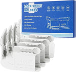 Bed Sheet Clips 4 Pack Heavy Bed Sheet Grippers With Fastening Strips, Locking for Mattress Protectors, Blankets, Bedding (White)