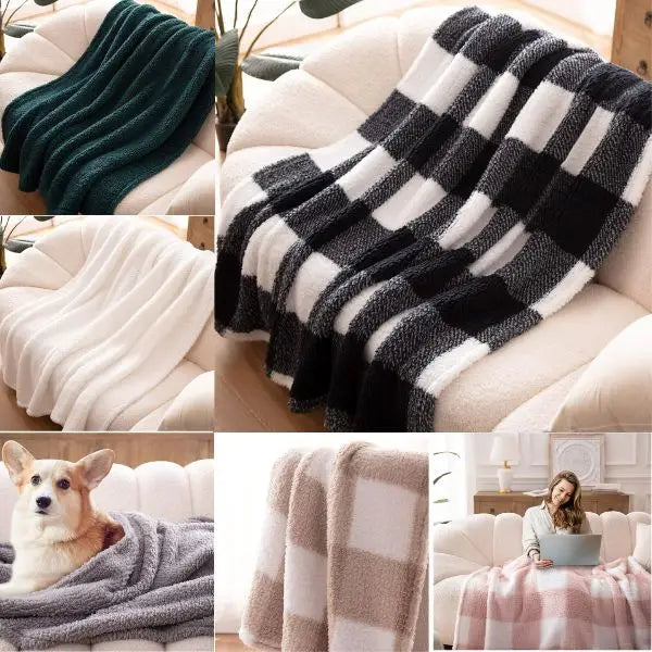 Heavy Weight Bertte Sherpa Throws - Colors Vary - 50"x60" - Premium Sherpa