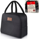 Zippered Insulated Cooler Lunch Bags - #4015.BLACK-SD - 8"x8" - Black