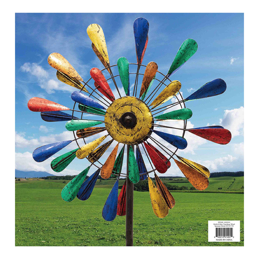 Multi-Color Teardrop Wind Spinner Metal 20"x73"H