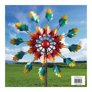 Multi-Color Leaves Wind Spinner Metal 16"x60"H