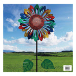 Multi-Color Sunflower Wind Spinner Metal 23.75"x84"H