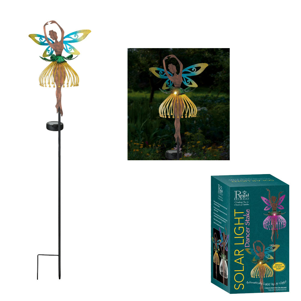 Regal Art & Gift Dancer Solar Garden Stake Yellow Metal/Plastic