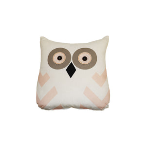 Thro By Marlo Lorenz White Lotus Pink Tootsie Owl Printed Kids Pillow 12"x12"
