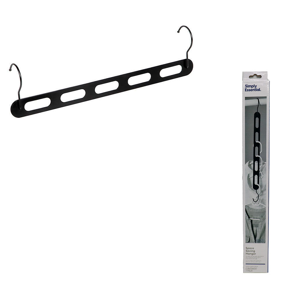 Space Saving Simply Essential Hanger Black Metal 17"x2.25"x4.25"
