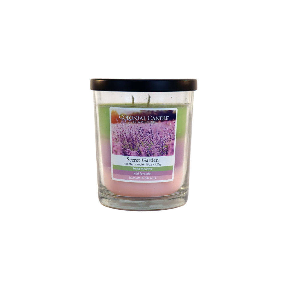 Jar Candle Colonial Candle Of Cape Cod Tri Layer 2 Wick Secret Garden 15oz