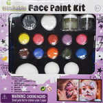 Funtengo Washable Water Based Face Paint Kit - Paint, Glitter, Brush, Sponge, Instructions