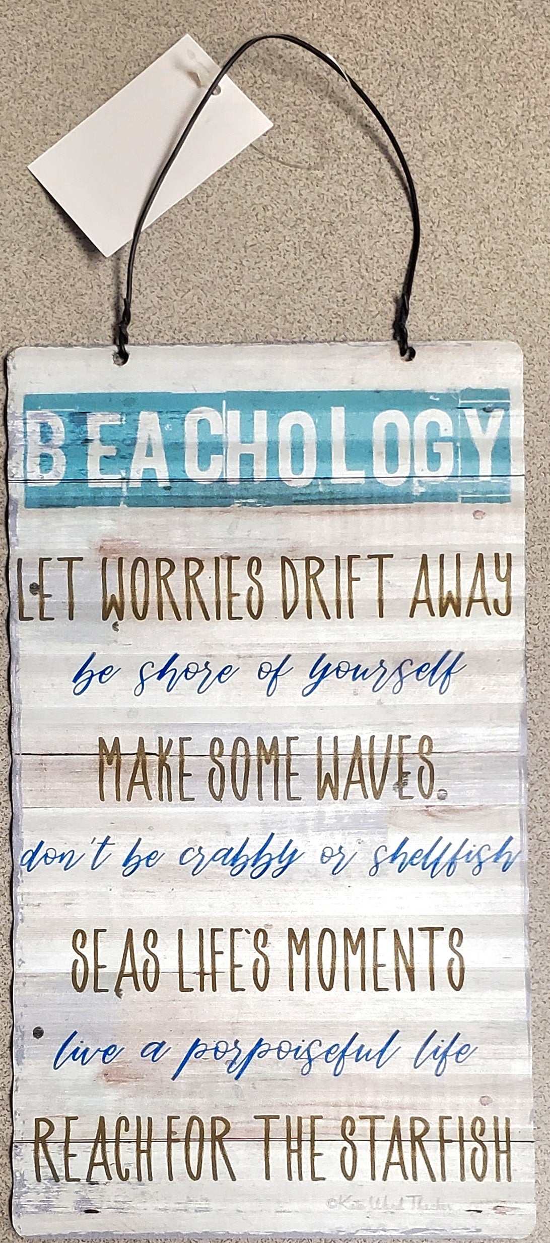 Beachology Vertical Tin Sign 5.25"x9.25"H