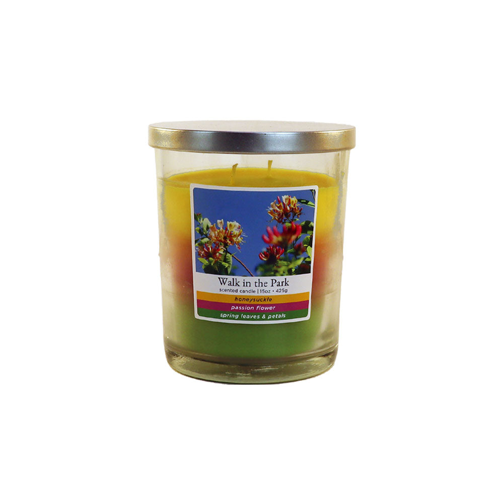 Jar Candle Colonial Candle Of Cape Cod Tri Layer 2 Wick Walk in the Park 15oz