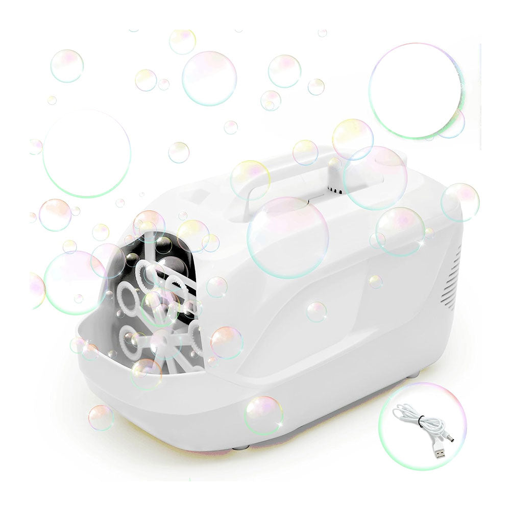 Joyin White Bubble Machine Blower Plastic Batteries Not Included 10.4"x5.4"x6.1"H