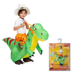 Spooktacular Creations Puff Me Up Inflatable Ride A Dinosaur w/Pump, Hat Child 7-10 Yrs