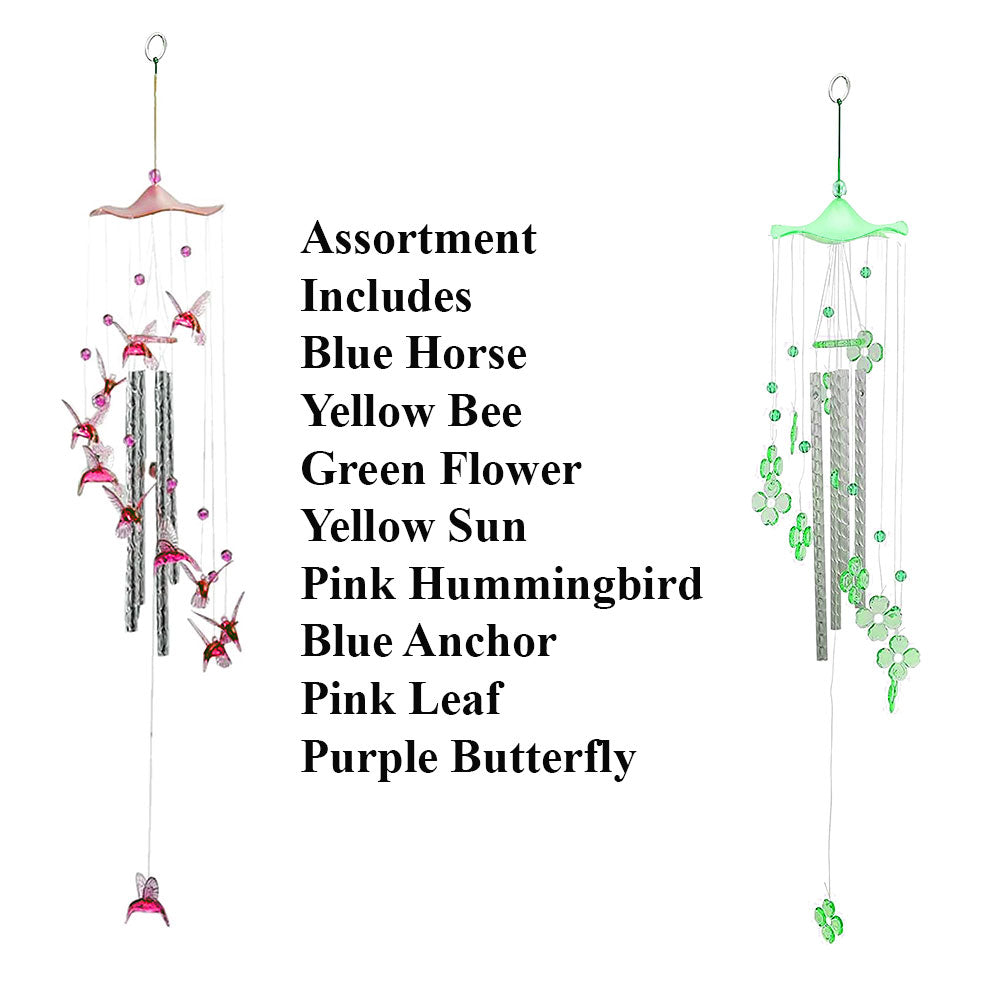 Magnolia Creek Acrylic Wind Chime 8 Asst Plastic/Metal 4.25"x29"H