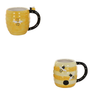 Ceramic Beehive Mug 2 Asst 3.5"Dx4.15"H