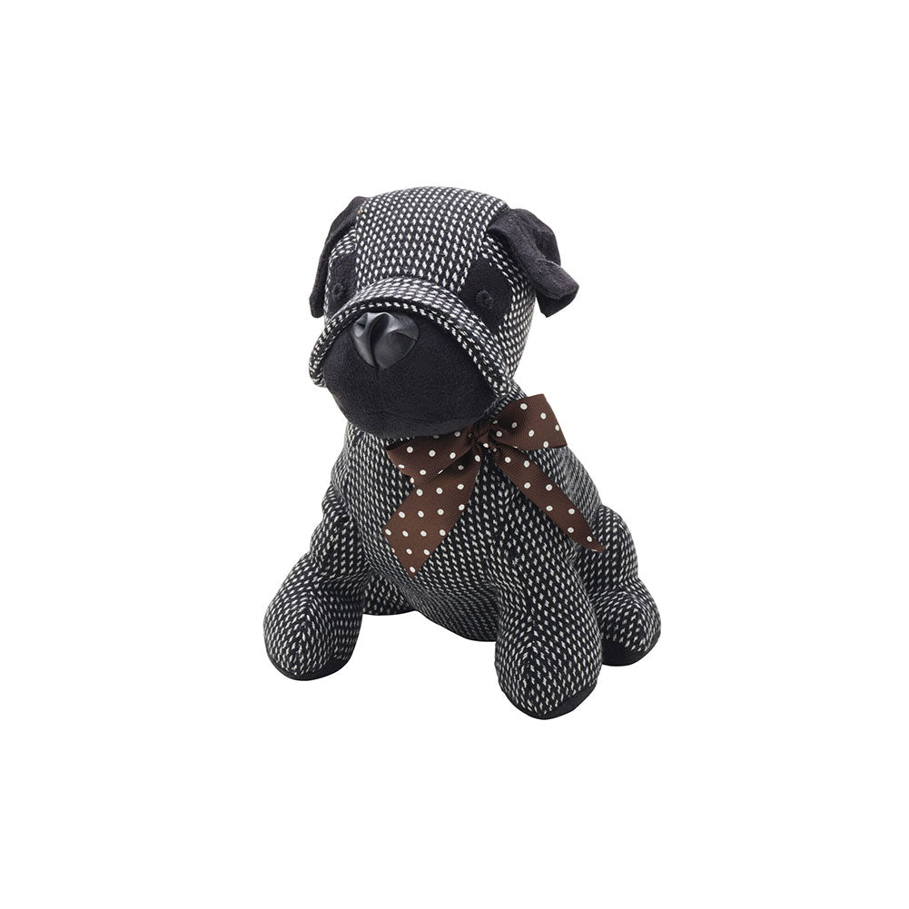 Elements Decorative Door Stopper French Bulldog Black & White Polyester 9" High