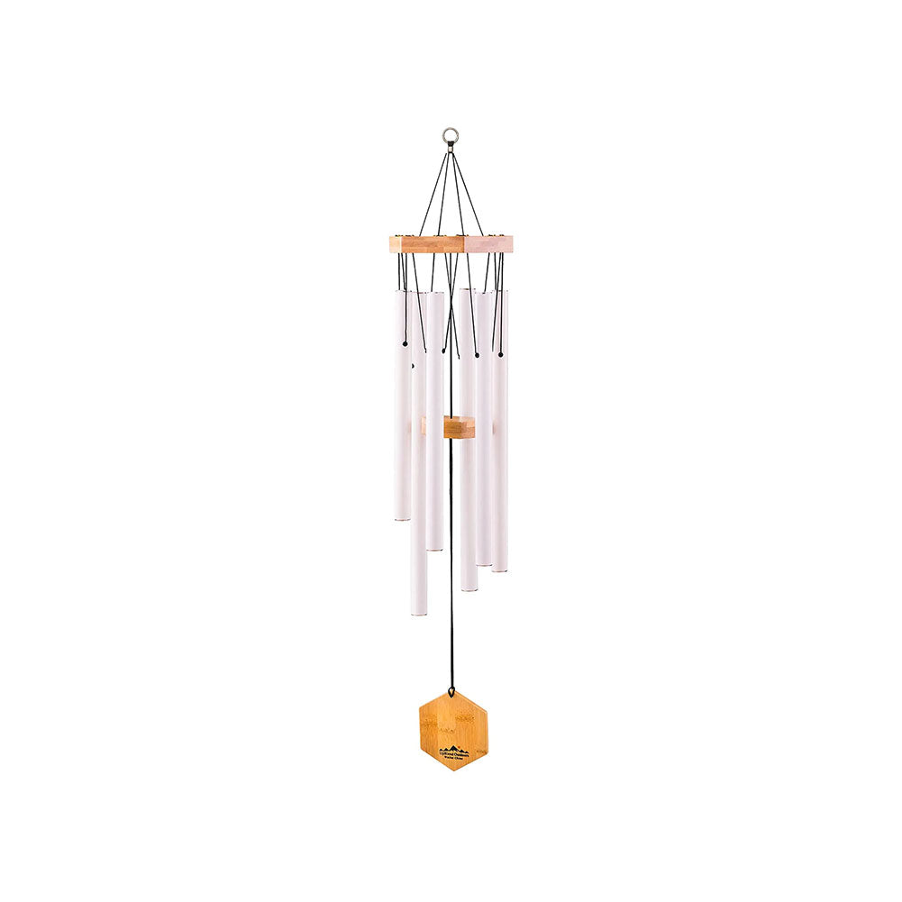 UpBlend Outdoors Wailua Wind Chime Mail Order Box Metal, Wood Cottage White 29"H