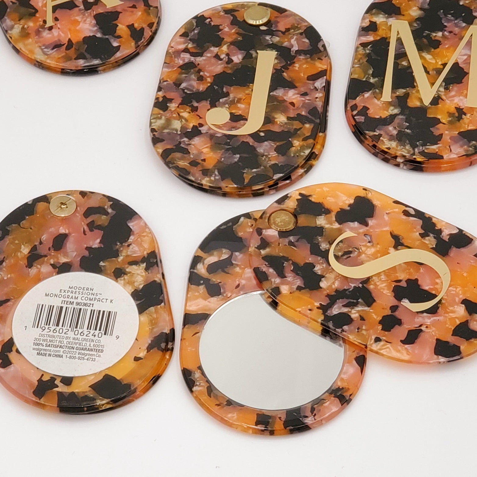 Marble Monogram Compact Mirror