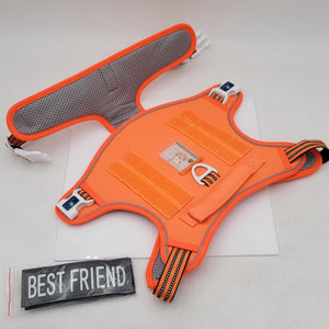 Dog Harness Adjustable No-Pull Pet Harness Working Training Tactical Dog Harness (XL, Orange)