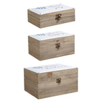 Modern Home Wood Box w/Metal Lid Set/3 Nested 6x4x2"H, 7x5.5x3.5"H, 8.5x6.5x4.5"H