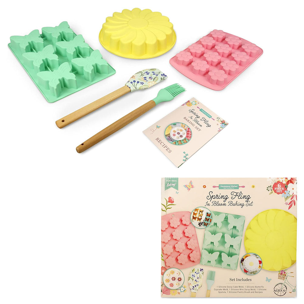 Spring Fling Blooming 6-piece Real Baking Set with Recipes