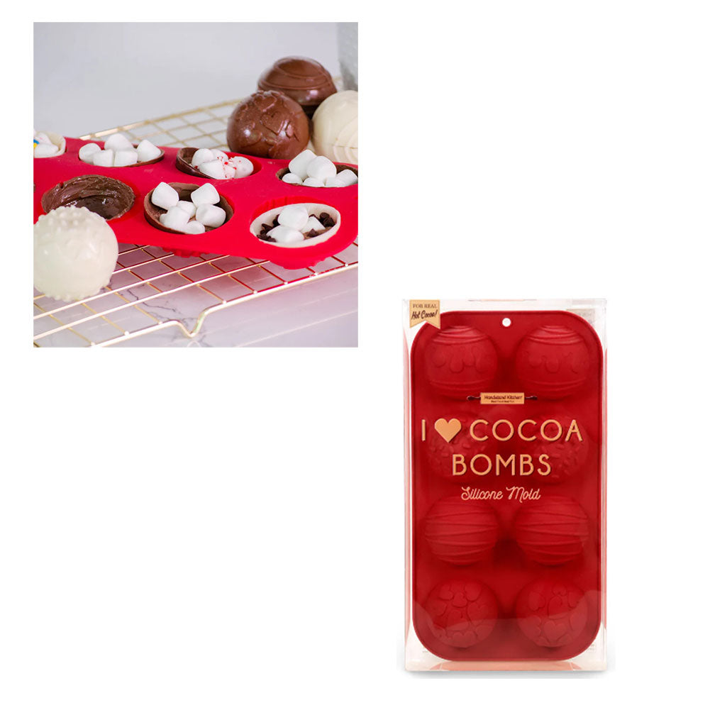 Handstand Kitchen I Heart Cocoa Bombs Red Silicone Mold