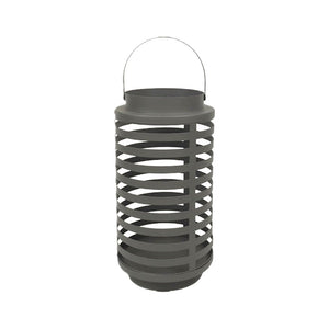 Mikasa Grey Stripes Metal Lantern, Round 5"Dx2.25"H w/Handle