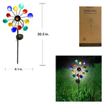 Touch Of Eco Whirlwind: Solar LED Pinwheel Stake Light Metal 20.2"H