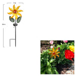 Touch Of Eco Sun Spin Solar LED Metal Pinwheel Stake 7"x19"H