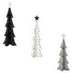 SET/3 Wood/Metal Tree Black & White 6.75"x18"H, 5.75"x16.5"H, 5"x14.5"H