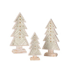 SET/3 Knit Look Resin Tree Natural 4.75x2.25x10, 6.5x2.5x13.75, 7.5x3x15.5"H