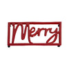 Home For The Holidays Metal Footed Trivet Merry, Red, 10"x6"x0.75"H