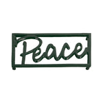 Sentimental Metal Footed Trivet Peace, Green, 10"x6"x0.75"H