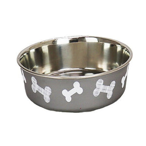 Personalized Engraved Stainless Steel With Rubberized Base Shell Pet Bowl -ADD YOUR PETS NAME!