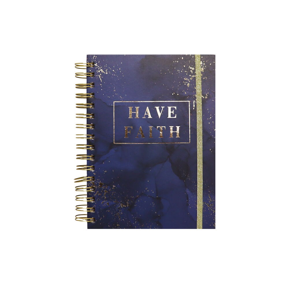 Hard Cover Spiral Journal Have Faith Blue Marble 315 Lined Pages 6.15x8.5x0.75"H