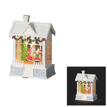 Lighted Swirl House Santa w/Mrs. Clause (USB Cord Battery not included)