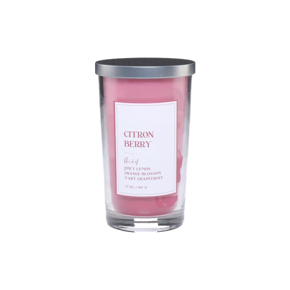 Jar Candle Citron Berry 2 Wick Essential Oil Infused, Lemon, Orange, Grapefruit 17oz