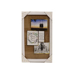 Shadowbox Frame White MDF, Glass, Burlap, Overall Size 10"x16"x1.15"H