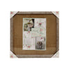 Shadowbox Frame Grey MDF, Glass, Burlap, Overall Size 16"x16"x1.15"H