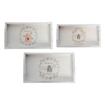 Set of 3 Honey Bee Serving Trays 13"x7", 14.5"x8.25", 15.75"x9.5"x1.5"H